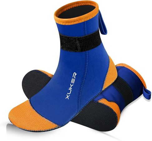 XUKER Neoprene Water Socks for Kids, Fin Aqua Socks 3mm for Sand Beach Volleyball Snorkel Pool Swim Surf in Kuwait