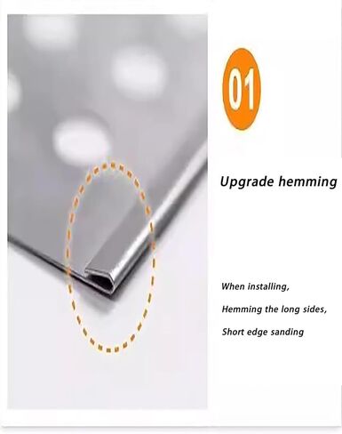 304 Stainless Steel Perforated Sheet - 10mm Pitch, 0.8mm Thick, Expanded Metal Mesh Plate for Ventilation Grill, Decorative Screen (100x100cm / 39.3x39.3in) in Kuwait