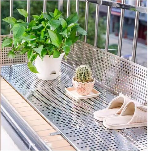 304 Stainless Steel Perforated Sheet - 10mm Hole Diameter, Corrosion-Resistant Metal Plate for Balcony Protection, 15x110 cm, Durable & Safe Outdoor Solution in Kuwait