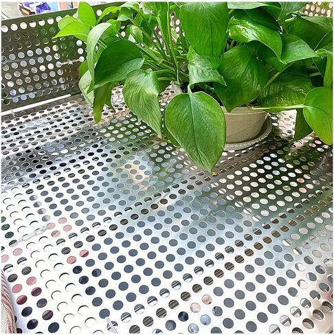 Stainless Steel Perforated Sheet 30x15x100cm, 0.02" Thick, 0.4" Aperture, Durable Aluminum Expanded Metal Mesh, Balcony Fence Panel, 0.5mm Bound, Weather-Resistant, Versatile Use in Kuwait