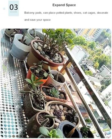 304 Stainless Steel Perforated Metal Plate for Windowsill, Round Hole Expanded Mesh Sheet for Balcony Railing, Patio Decoration & Protection (50x280cm) in Saudi Arabia