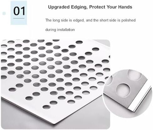 304 Stainless Steel Perforated Metal Plate for Windowsill, Round Hole Expanded Mesh Sheet for Balcony Railing, Patio Decoration & Protection (50x280cm) in Saudi Arabia