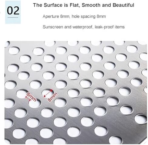 304 Stainless Steel Perforated Metal Plate for Windowsill, Round Hole Expanded Mesh Sheet for Balcony Railing, Patio Decoration & Protection (50x280cm) in Saudi Arabia