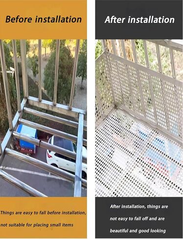 Stainless Steel Perforated Sheet, Anti-Theft Balcony Protection, Leak-Proof Window Pads, Durable Metal Sheets (30x400cm) for Safety & Security in Kuwait