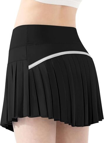 QooNoo Girls Skorts Tennis Skirts for Girls Pleated Athletic Skirt with Pockets Toddler High Waist Cheer Skirt Built-in Short in Kuwait