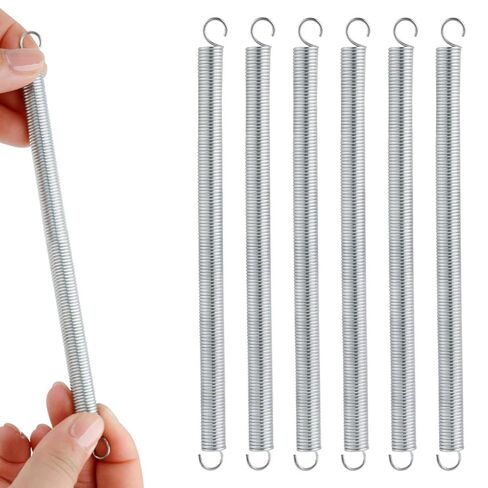 6 قطع زنبركات تمديد، 3/8 × 6-1/2 بوصة نوابض شد من الفولاذ المقاوم للصدأ مع نهايات خطاف، نوابض تمديد بناء 0.047 بوصة لإصلاح الآلات الصناعية in Kuwait