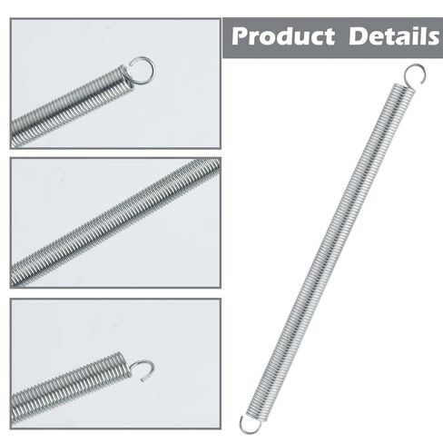 6 قطع زنبركات تمديد، 3/8 × 6-1/2 بوصة نوابض شد من الفولاذ المقاوم للصدأ مع نهايات خطاف، نوابض تمديد بناء 0.047 بوصة لإصلاح الآلات الصناعية in Kuwait