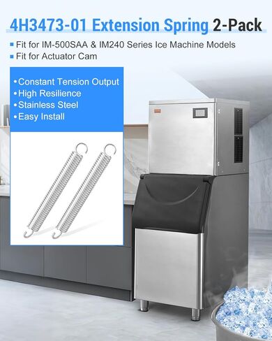 2 Pcs 4H3473-01 Extension Spring Fit for Hoshizaki Ice Machine Models IM-500SAA IM240 Series Ice Machine Actuator Cam Parts, Constant Tension Output, High Resilience in Saudi Arabia