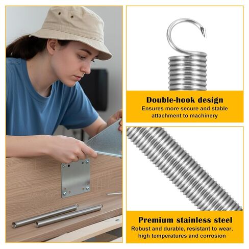6 Pcs Extension Springs with Hook Ends - Screen Door Spring - 3/8 Inch × 6-1/2 Inch Stainless Steel Tension Springs for Machinery Repair Industrial Screen Door in Saudi Arabia