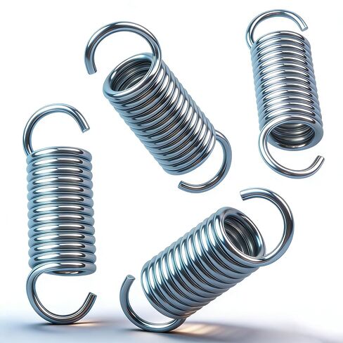 9617 Extension Spring, Small Spring, Durable Spring Steel Construction, Dimensions 2.64 inches × 0.75 inches × 0.6 inches, Single Loop Opening, Sturdy and Durable Construction, 4- Pack in Kuwait