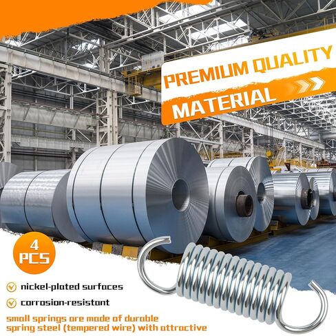 9617 Extension Spring, Small Spring, Durable Spring Steel Construction, Dimensions 2.64 inches × 0.75 inches × 0.6 inches, Single Loop Opening, Sturdy and Durable Construction, 4- Pack in Kuwait