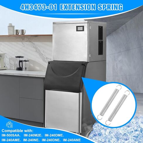 4H3473-01 Extension Spring 2-Pack for Actuator Cam – Constant Tension Output, High Resilience – Replacement for IM-500SAA & IM240 Series Ice Machine Models – Stainless Steel, Easy Install in Kuwait