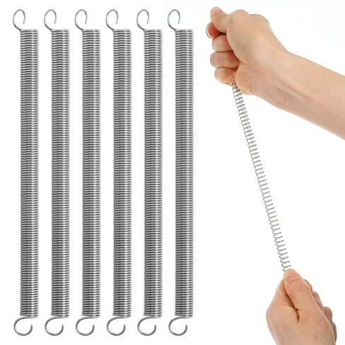 6 Pcs 3/8 Inch X 6-1/2 Inch 0.047 Inches Extension Tension Springs, Stainless Steel Dual Hook Construction for Machinery Repair Industrial Screen Door in Saudi Arabia