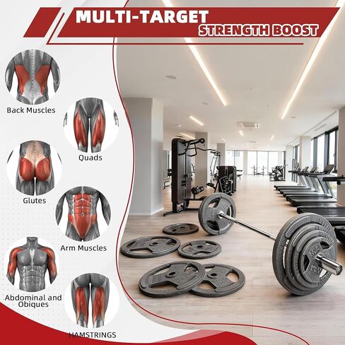Fitvids Olympic Bar for Weightlifting and Barbell Weight Plates and Bar Set in Saudi Arabia