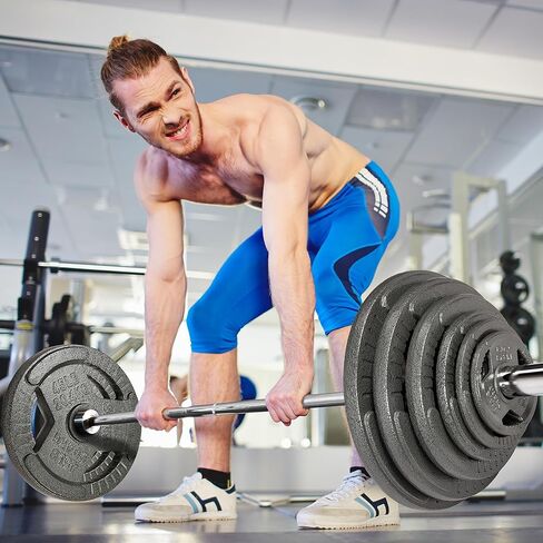 Fitvids Olympic Bar for Weightlifting and Barbell Weight Plates and Bar Set in Saudi Arabia
