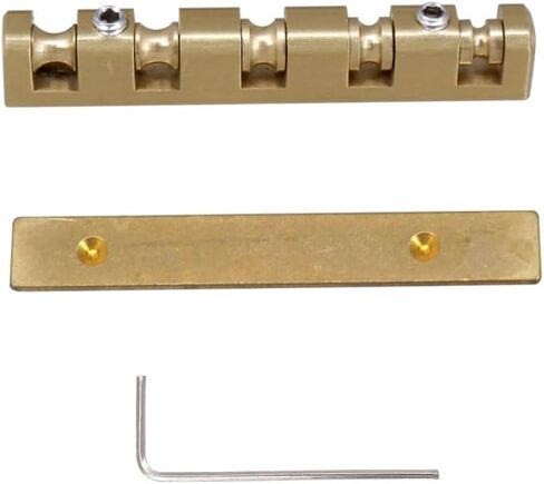 Brass 4-String Bass Guitar Nut, Adjustable Pre-Slotted Top Nut (38 x 4.5 x 3.5mm), Replacement Parts Compatible for PB and Jazz Bass in Saudi Arabia