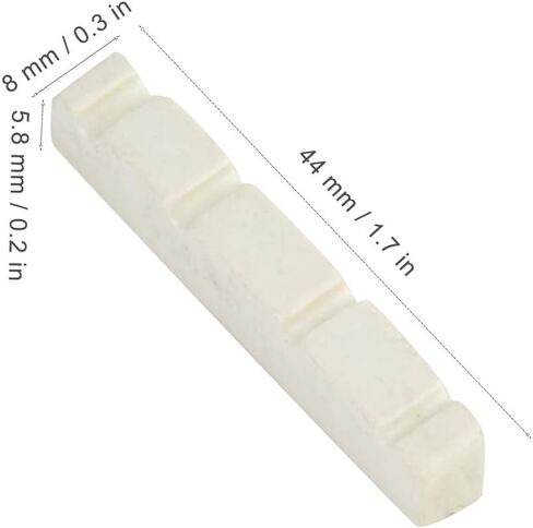 Drfeify Lightweight Plastic Bass Guitar Nut for Convenient Carrying, 2 Pcs Enhance Sound Quality and Volume, for Bass Guitar Enthusiasts (ZE-1005 44 * 5.8 * 8MM) in Saudi Arabia