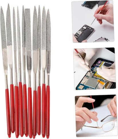 jojofuny 10pcs Glasses Repair Tool Kit Basic Tool Set for Eyewear Hand File Needle File Set in Saudi Arabia