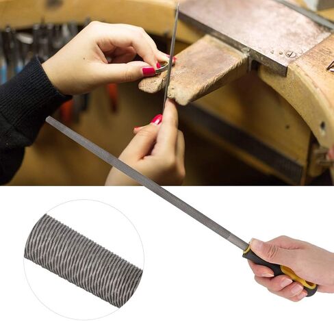 Rat Tail File, 12in Round Mill Steel File with Ergonomic Handle, Premium Durability Construction for Metal Projects (12-inch fine-Tooth Round File with Handle) in Saudi Arabia