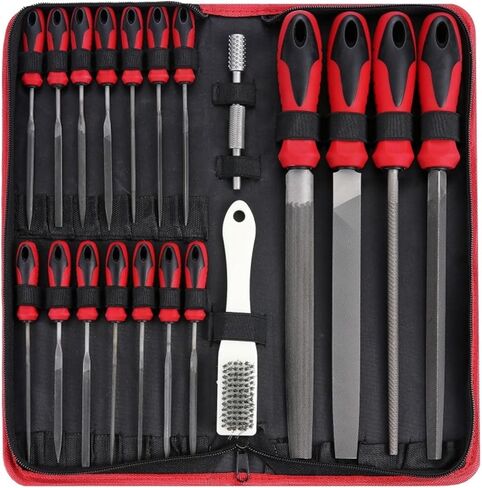 57pcs Metal & Wood File Rasp Set,Grade T12 Forged Alloy Steel, Half-Round/Round/Triangle/Flat 4pcs Large Tools, 14pcs Needle Fil in Saudi Arabia