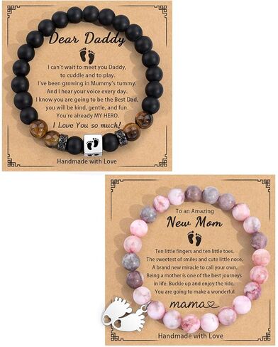 Bochoi 2pcs الوالدين/الأجداد الجدد هدايا ، سوار جد جد أمي ، أول مرة أبي ليكون هدية ، يكشف جنس الحمل عن الهدايا للآباء والأمهات ليكونوا in Kuwait