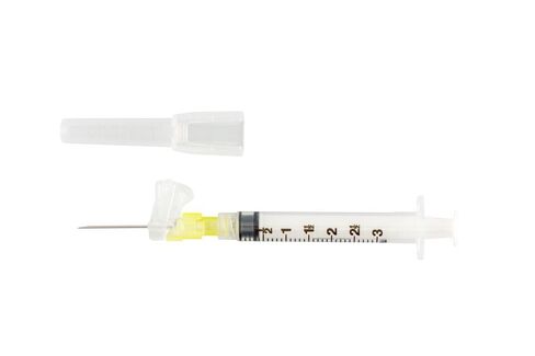 Cardinal Health™ Monoject™ Magellan™ Hypodermic Safety Needle and Syringe Combination, Yellow, 3ML, 20GA x 1IN, Case of 400 in Saudi Arabia