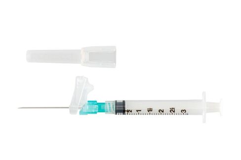 مجموعة إبرة ومحقنة Cardinal Health™ Monoject™ Magellan™ الآمنة تحت الجلد، باللون الأخضر، 3 مل، 21 جيجا × 1.5 بوصة، علبة تحتوي على 400 in Saudi Arabia