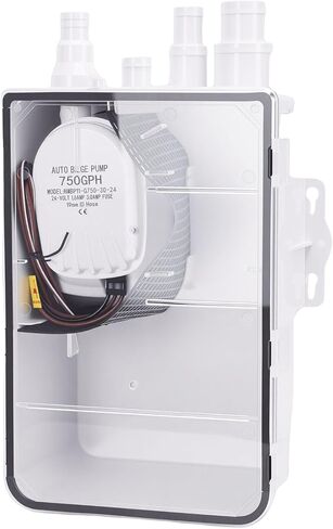 750GPH Shower Sump Pump, Multi Inlet Design Automatic Start 12V Marine Boat Drain System Kit, with Built in Automatic Bilge Pump, for RV Boat Cabin Shower Kitchen Sink in Saudi Arabia
