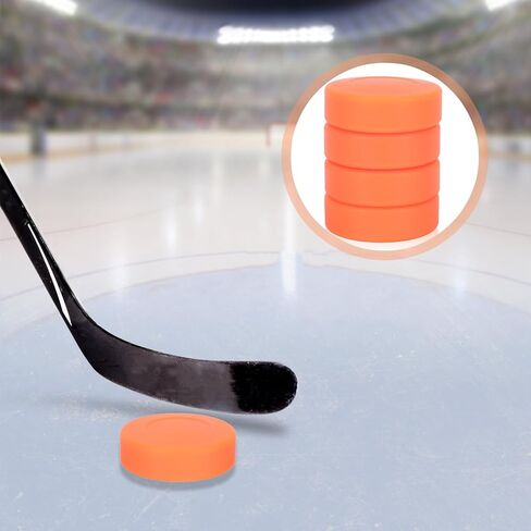 4pcs Orange Hockey Training Puck, Official Size, PVC, Rubber, Set of 4, Orange in Saudi Arabia