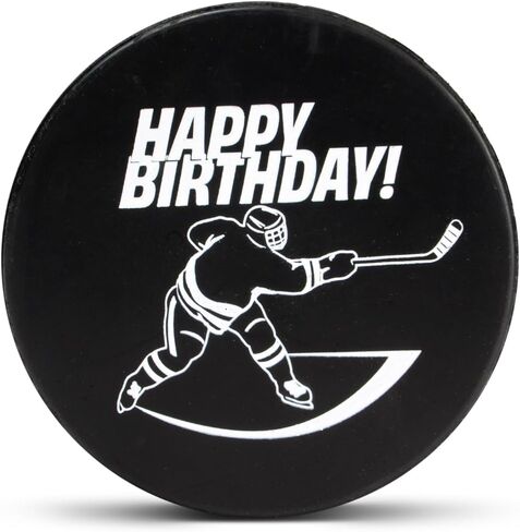 هدية ChalkTalkSPORTS Hockey Puck - قرص تذكاري بحجم تنظيمي - عيد ميلاد سعيد شخصي - هدية للاعب الهوكي أو المعجبين in Saudi Arabia