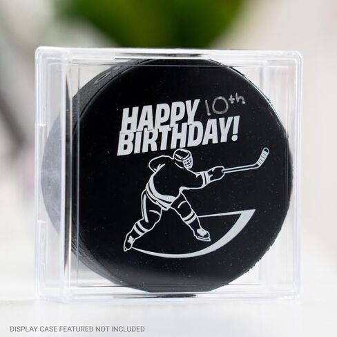 هدية ChalkTalkSPORTS Hockey Puck - قرص تذكاري بحجم تنظيمي - عيد ميلاد سعيد شخصي - هدية للاعب الهوكي أو المعجبين in Saudi Arabia