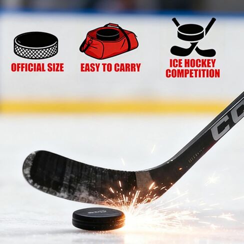 Ice Hockey Pucks for NHL-Regulation - 6oz, 3" Diameter x 1" Thick - 12-Pack Practice Pucks for Training & Games in Kuwait