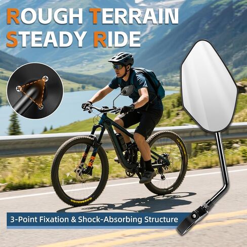دراجة مرآة المقود جبل الكربون الصلب دراجة مرآة الرؤية الخلفية، يناسب المقود 21-26 مم للدراجات، EBike، سكوتر مرايا أمان عالمية قابلة للتعديل للتنقل وركوب الدراجات الجبلية in Kuwait