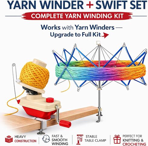 ClarArti Yarn Swift | Yarn Swift Winder | Foldable & Portable Yarn Ball Swift | Yarn Winder | Yarn Ball Winder | Knitting & Crochet Supplies | Yarn Skein Holder with Table Clamp (Bule) in Kuwait