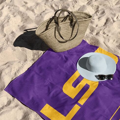 Northwest LSU Tigers NCAA Striped Jacquard Beach Towel 36 x 72 Inches in Saudi Arabia