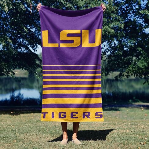 Northwest LSU Tigers NCAA Striped Jacquard Beach Towel 36 x 72 Inches in Saudi Arabia