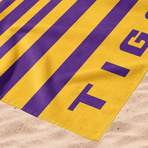 Northwest LSU Tigers NCAA Striped Jacquard Beach Towel 36 x 72 Inches in Saudi Arabia