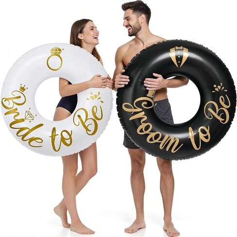 2 Pcs 48 Inch Bachelorette Pool Floats Inflatable Pool Tubes Bachelorette Party Decorations Wedding Pool Floats Floating Pool Decorations for Engagement Gifts Bridal in Kuwait
