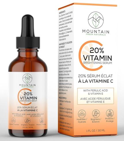 Vitamin C Serum – 20% 3-0-Ethyl Ascorbic Acid, Ferulic Acid & Vitamin E – Brightening, Hydrating, Anti-Aging Serum for Dark Spots, Uneven Skin Tone & Wrinkles – 30mL / 1 fl oz in Saudi Arabia