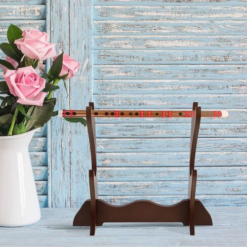 Multi-Layer Wood Flute and Piccolo Stand, Household Horizontal Flute Rack Organizer, Desktop Woodwind Instrument Display Holder for Home Music Accessories in Saudi Arabia