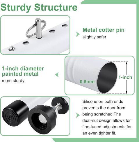 Sliding Door Security Bar, 17-50 inch Adjustable, Window Security Bar with Rubber Tips, Sliding Door Lock Bars, for Window Safety Bars Home Apartment Safety, Home Apartment Patio Heavy Duty Interior in Saudi Arabia