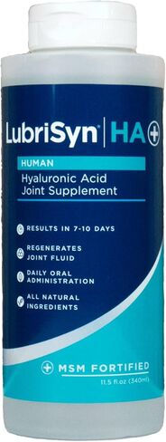 Lubrisyn HA with MSM - Proprietary Vegan Joint Relief Edible Supplement Made in USA for Humans - 30 Day Supply of Liquid Hyaluronic Acid Formula for Healthy Joints in Kuwait