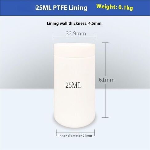 1PCS Reactor Kettle Vessel 25-200ml PTFE Chamber for Hydrothermal Synthesis Autoclave Reactor Lined Vess(25ml) in Saudi Arabia