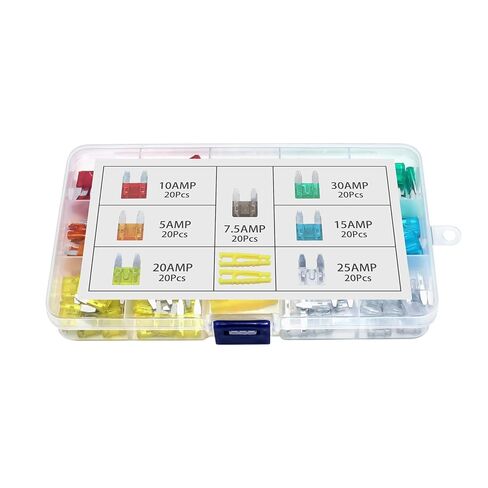 140 Pcs - Car Small Blade ATM Fuse Assortment, 5A 7.5A 10A 15A 20A 25A 30A Small Fuse in Kuwait