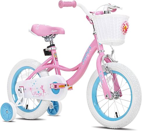 JOYSTAR Fairy Girls Bike for Toddlers and Kids Ages 2-8 Years Old, 12 14 16 18 Inch Kids Bike with Training Wheels, Handbrake and Basket, Toddler Girl Bike, Children Bicycle in Saudi Arabia