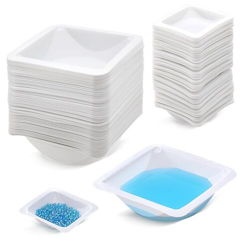 FOUR E'S SCIENTIFIC 200 Pack 7ml & 100ml Weigh Boat Set, Square Plastic Lab Weighing Trays for Scale Anti-Static Measuring Weighing Dishes for Powder, Liquid, Epoxy Mixing in Kuwait