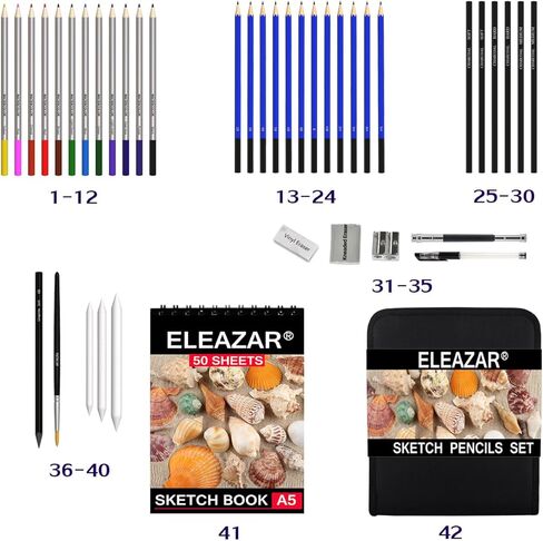 مجموعة من 54 قطعة رسم ورسم مجموعة للفنانين والبالغين والأطفال-كتب برسمان من 50 صفحة ، وأقلام الرصاص الاحترافية ، وأقلام الرصاص القابلة للذوبان في الماء ، وأقلام الرصاص المعدنية ، وأدوات الرسم الأساسية ... in Kuwait