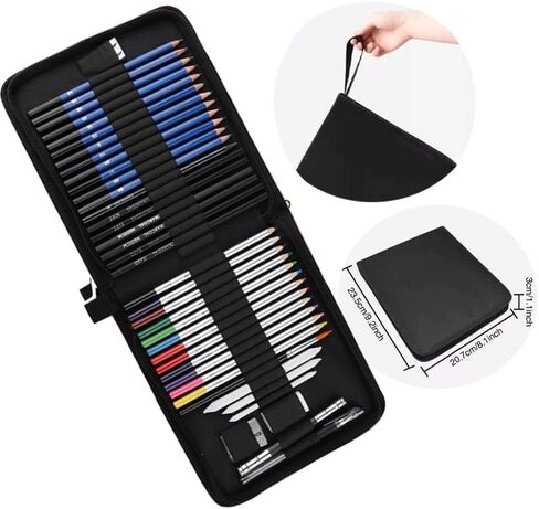 مجموعة من 54 قطعة رسم ورسم مجموعة للفنانين والبالغين والأطفال-كتب برسمان من 50 صفحة ، وأقلام الرصاص الاحترافية ، وأقلام الرصاص القابلة للذوبان في الماء ، وأقلام الرصاص المعدنية ، وأدوات الرسم الأساسية ... in Kuwait