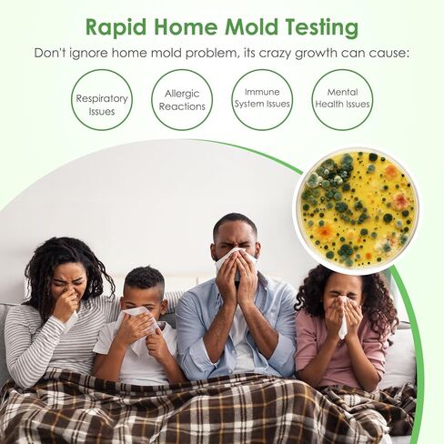 Mold Test Kit for Home, 8 Simple Detection Tests, DIY Mold Detector at Home, Test HVAC System, Home Surfaces & Indoor Air Quality Testing Kits Includes Detailed Mold Identification Guide in Kuwait