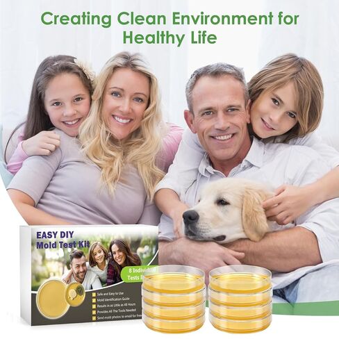 Mold Test Kit for Home, 8 Simple Detection Tests, DIY Mold Detector at Home, Test HVAC System, Home Surfaces & Indoor Air Quality Testing Kits Includes Detailed Mold Identification Guide in Kuwait